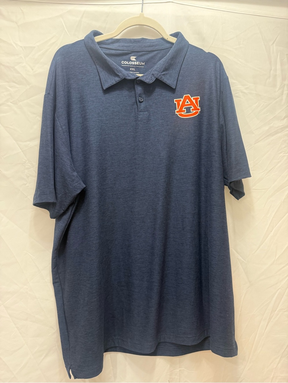 Colosseum Navy Polo with Orange Auburn AU Patch